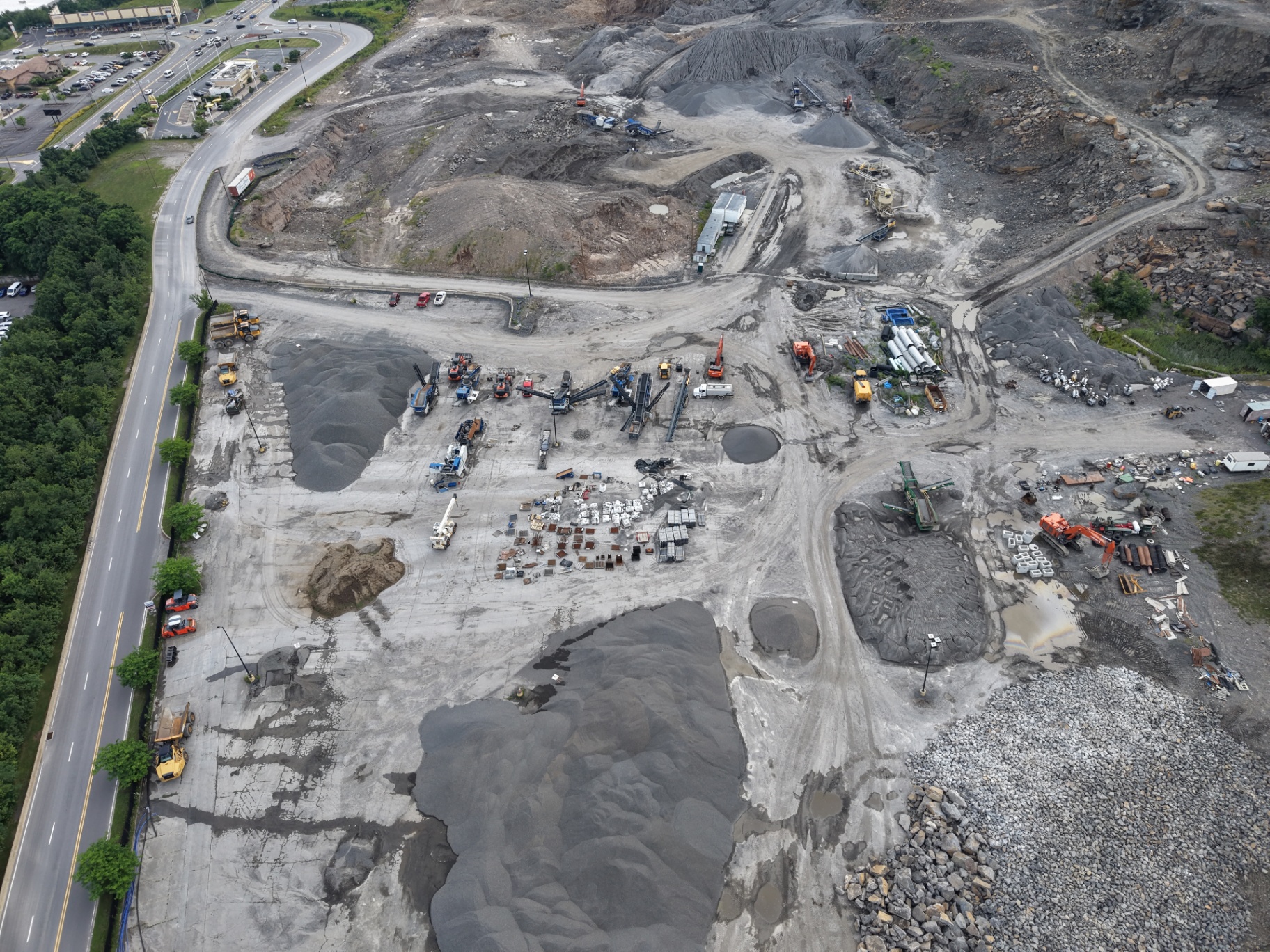 Commercial aerial photography over a Scranton PA job site